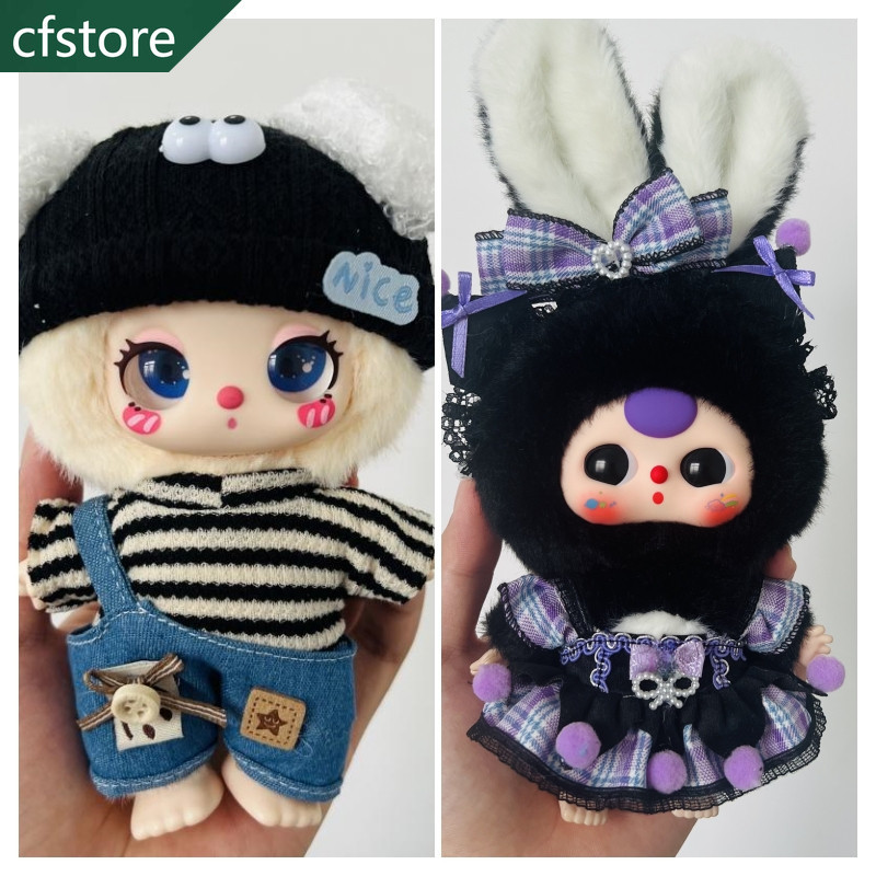 CF Mới Lila Lucky Cat / labububu / 10CM cotton Búp Bê Quần Áo Thời Trang Bộ Trang Phục Phụ Kiện Búp 
