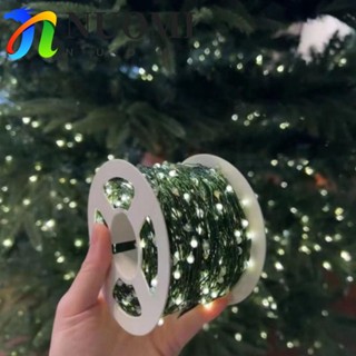 Đèn trang trí Giáng sinh NUOMI, Dây đèn cây thông Noel cắm EU chống nước, Bầu không khí lễ hội 50m / 100m Dây đồng an toàn di động