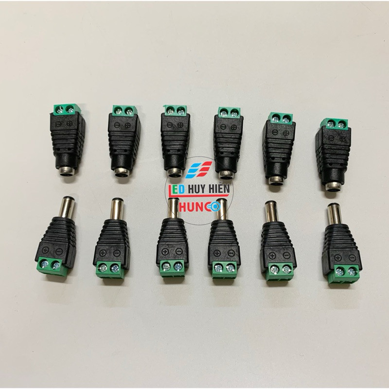 Jack DC nối đực cái chân đồng cho nguồn adapter 5v 12v 24v