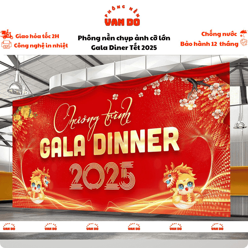 Phông nền chụp ảnh Tết 2025, Bạt trang trí tết, thông báo lịch nghỉ tết 2025, chất liệu bạt Hiflex