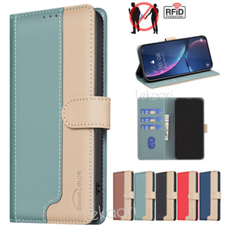 Ốp Lật Tương Phản Cho Realme C75 C61 C63 C53 C51 Note 60 50 C55 12 11 11X Neo 7 Pro Plus 5G Ví Da RFID Chặn Bảo Vệ Vỏ Điện Thoại An Toàn