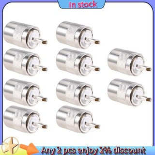 Còn hàng-10 chiếc Đầu nối UHF nam PL259 cắm hàn RG8 RG213 LMR400 7D-FB cáp bạc