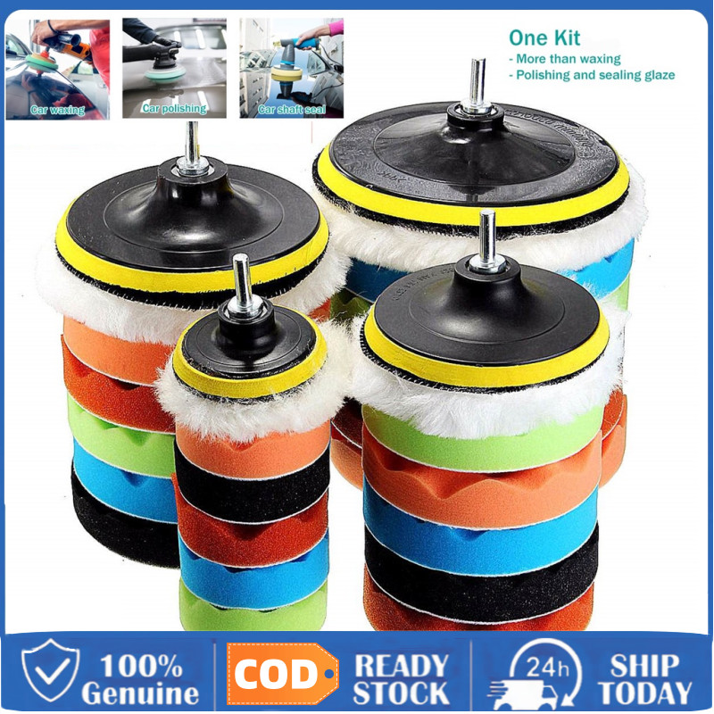 [Bán chạy] Set 11 Đĩa Len Đánh Bóng Xe Hơi Tự Dính 3Inch 5 Inch 6 Inch 7inch, Bộ Bánh Xe Đánh Bóng M