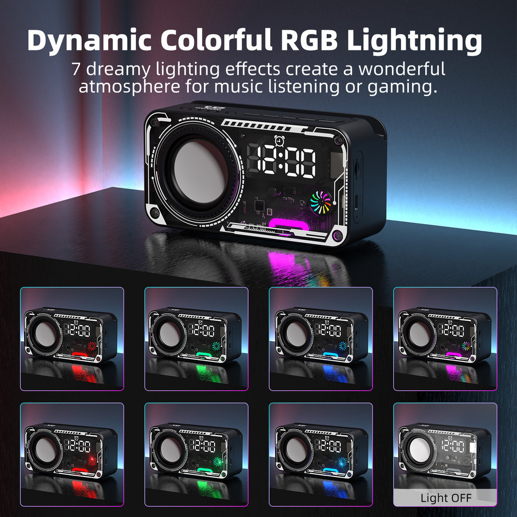 Loa không dây Bluetooth 5.3 GOOJODOQ Thiết kế cơ học có màn hình LED hiển thị thời gian Loa di động | BigBuy360 - bigbuy360.vn