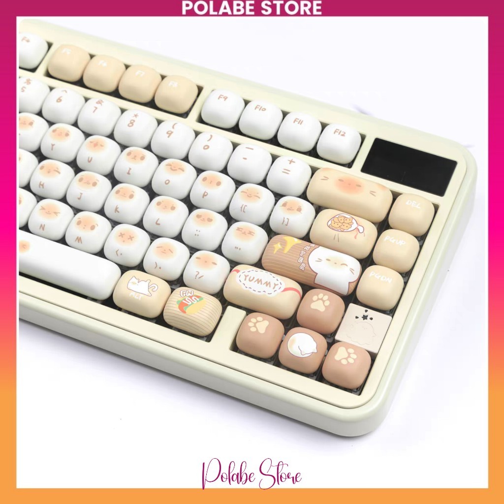 Keycap MOG Yummy Cat Keycap bánh mì Akko mog profile bàn phím cơ Mitoby Factory Keycap Chất Lượng Ca