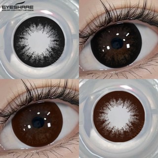 Mắt Kính Áp tròng Màu Cho Mắt Lớn Màu Mắt Đen Tiếp Xúc Màu Xám Ống Kính Sô Cô La Ống Kính Thời Trang 1 Cặp