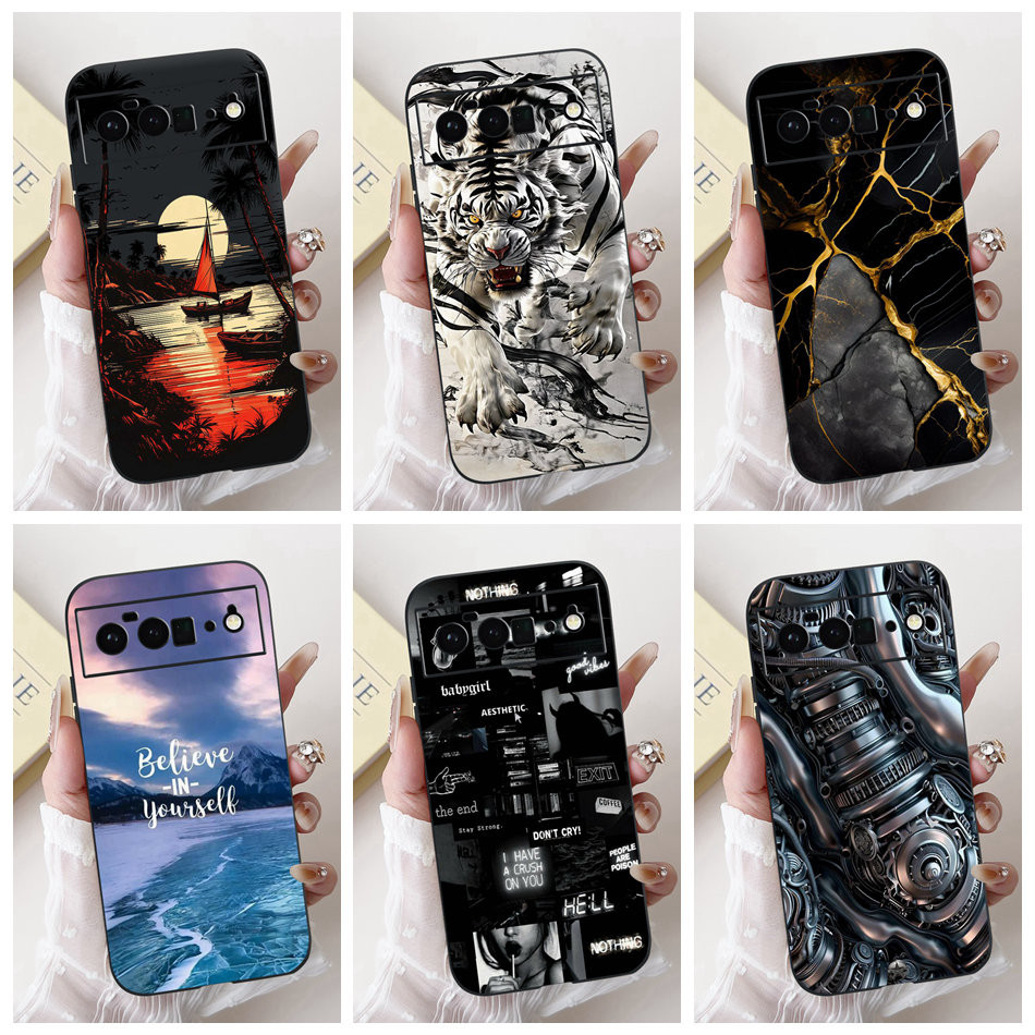 Dành Cho Google Pixel 6 Pro Pixel6 Thời Trang Mới Dusk Đi Biển Tranh Vỏ Google Pixel 6 6 Pro Màu Đen
