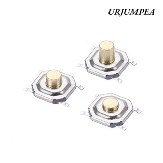 Urjumpea 10 CÁI Cảm ứng chân SMD, Công tắc nút nhấn xúc giác 4 * 4 * 1.5MM bằng nhựa, Công tắc nút xúc giác siêu nhỏ kim loại vàng có độ nhạy cao Công tắc chìa khóa