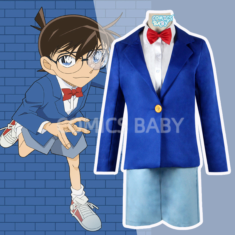 Detective Conan  Kudou Shinichi Jimmy Kudo cosplay Costume Quần áo trẻ em kids Halloween Anime Male 
