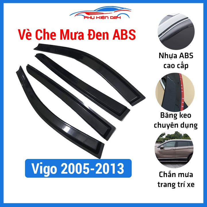 Vè che mưa cho xe Hilux đời cũ, Hilux Vigo 2005-2006-2007-2008-2009-2010-2011-2012-2013 vè đen