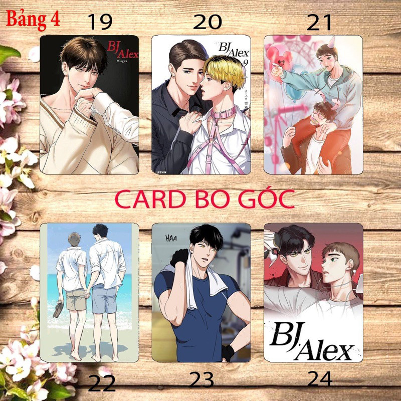 Ảnh card bj alex broadcast cùng alex bo góc bán sẵn 6 ảnh khác nhau , đặt in/ Thẻ card yaoi bj alex 