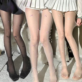 Dễ Thương Kim Cương Nơ Quần Nữ Sáng Bóng Tôn Dáng Cô Gái Siêu Co Giãn Cô Gái Gothic Y2K Thời Trang Mỏng Ren Thêu Nylon Kim Cương Giả Thả