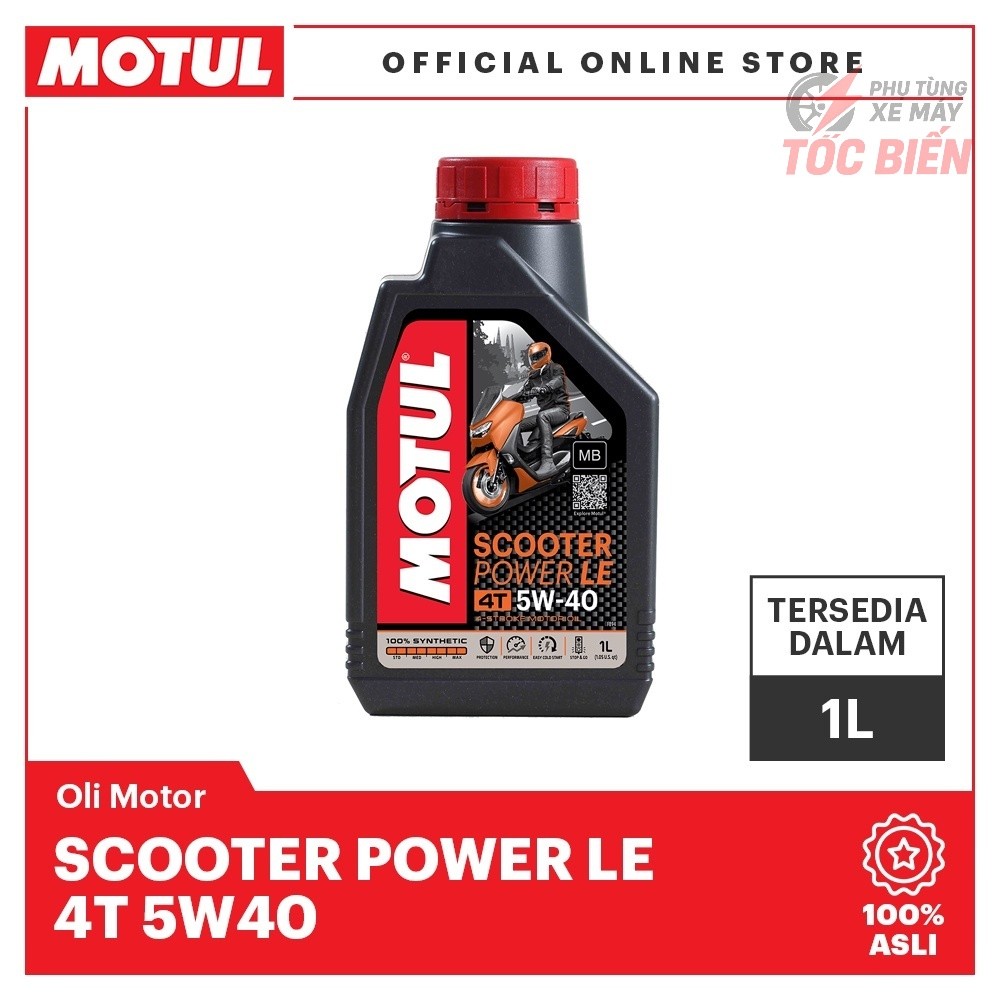 Nhớt MOTUL Tổng Hợp 100% Xe Tay Ga - MOTUL SCOOTER POWER LE 5W40 - Tốc Biến Gara