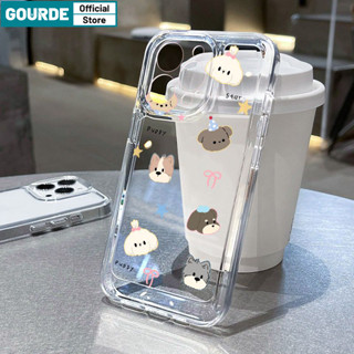 Gourde Dễ thương chó đầu gấu cặp đôi Ốp Lưng iPhone 16 15 14 12 13 11 Pro Max IP 15plus 14plus 7 8 Plus X Xs XR Xs Max Ốp điện thoại Trong suốt Mềm TPU Cao cấp chống sốc Bảo Vệ Camera-Gourde Case