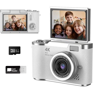 Máy ảnh kỹ thuật số màn hình lật YMX 007 Camera kỹ thuật số CCD cấp độ đầu vào cho trẻ em - Camera kỹ thuật số chụp ảnh 180° Màn hình lật với đầu đọc thẻ SD và đầu đọc thẻ 32GB