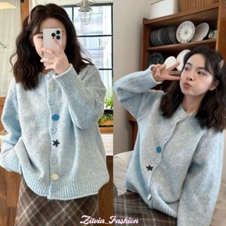 Áo Cardigan Màu Trơn Đơn Giản Dành Cho Nữ Áo Len Dệt Kim Cổ Tròn Mùa Xuân Thu Áo Khoác Dài Tay Thời TrangV293