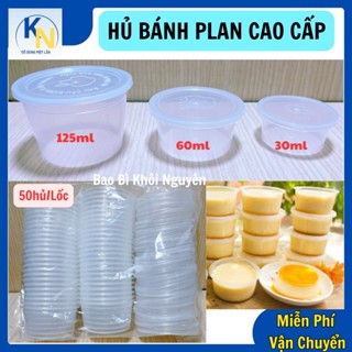 Lốc 50 Hủ làm bánh Flan , khuôn rau câu có nắp cao cấp chịu nhiệt tốt ( 30ml , 60ml  , 125ml )