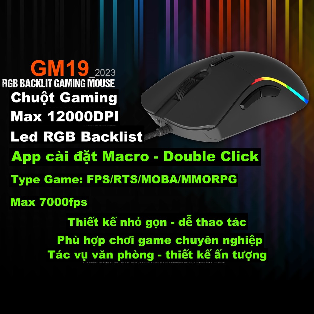 Chuột Gaming Meetion GM19 Có App Cài Macro Độ Nhạy Max 12000DPI Led RGB Tùy Chỉnh Phù Hợp Chơi Game Chuyên Nghiệp | BigBuy360 - bigbuy360.vn