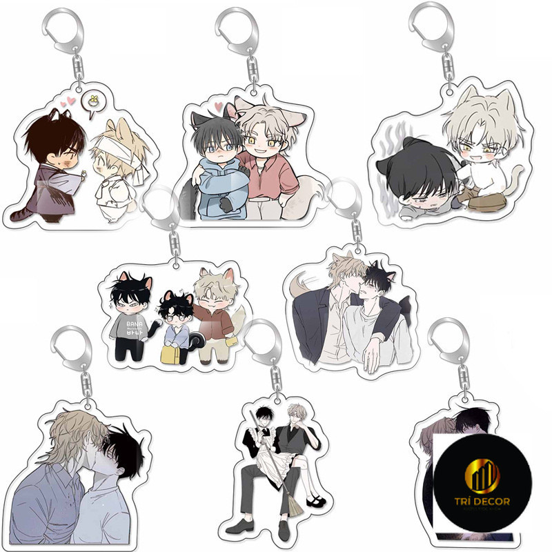 Móc Khoá, Mô Hình Standee Anime Đêm Bên Làn Nước Hot BL Manhua Taeju Eui Hyun Trang Trí Bàn Học, Làm