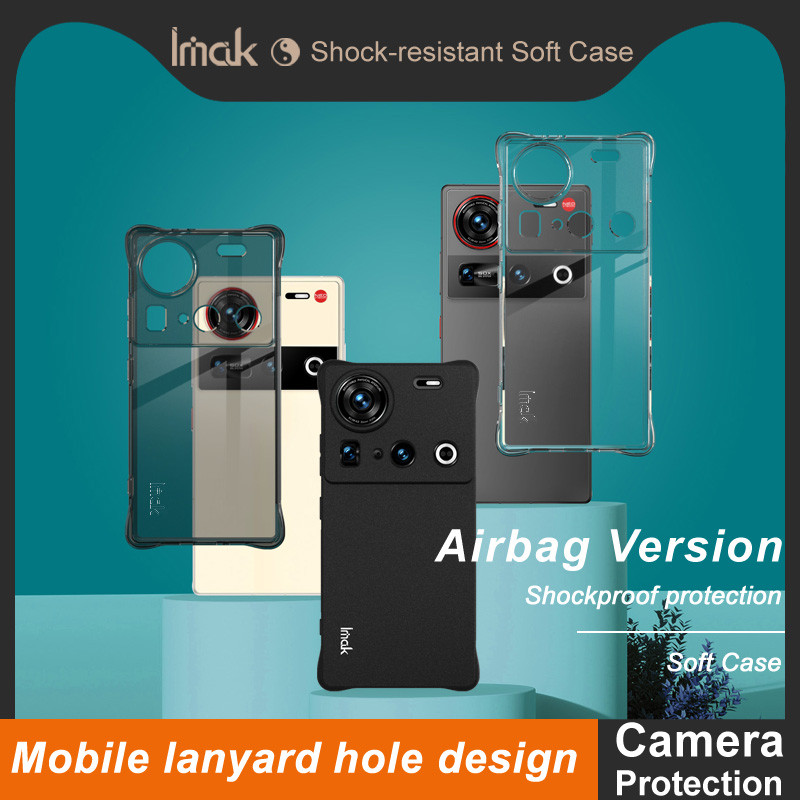 Vỏ chống sốc Imak ZTE Nubia Z70S Ultra 5G Vỏ nhựa TPU mềm trong suốt Túi khí Vỏ silicon màu đen mờ