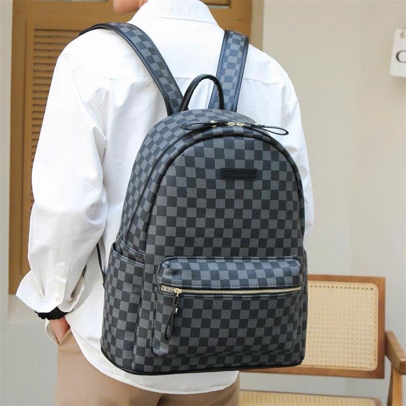 Balo đi học, ba lô di chơi kẻ caro size 40 đựng vừa laptop, a4 N570