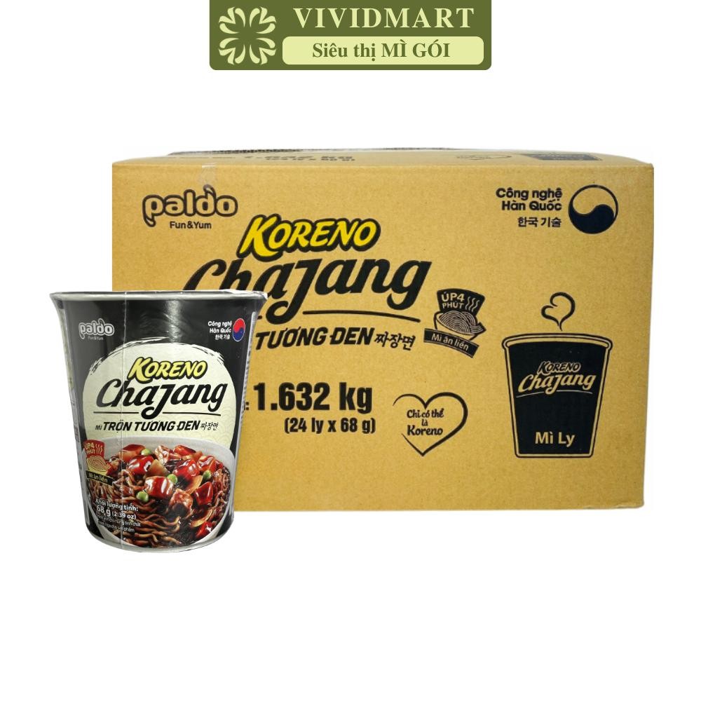 [THÙNG24LY]- PALDO- Mì ly trộn Koreno Chajang tương đen, Mì trộn Koreno Chajang, Mì ly trộn Koreno C