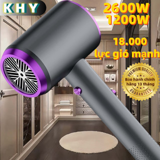 KHY Máy sấy tóc 2 chiều nóng lạnh - Nhiều màu - 1200W/2600W công suất lớn - Salon, gia đình - Ion âm