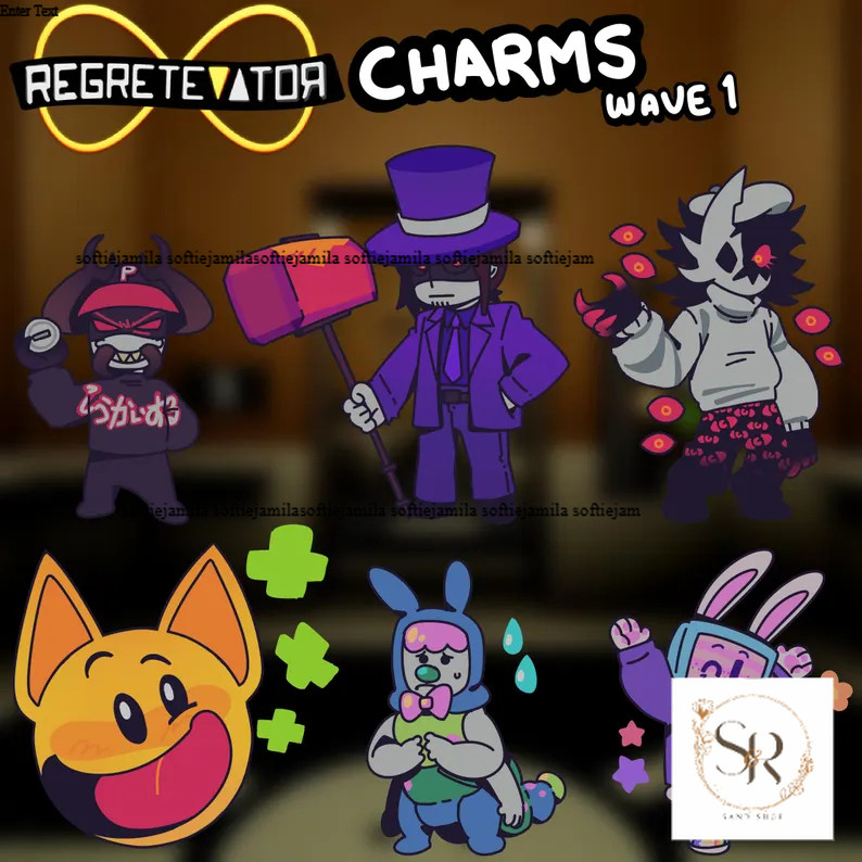 REGRETEVATOR: WAVE 1 CHARMS [DrRETRO, Pest, Melanie, Folly, Mach, Pilby keychain