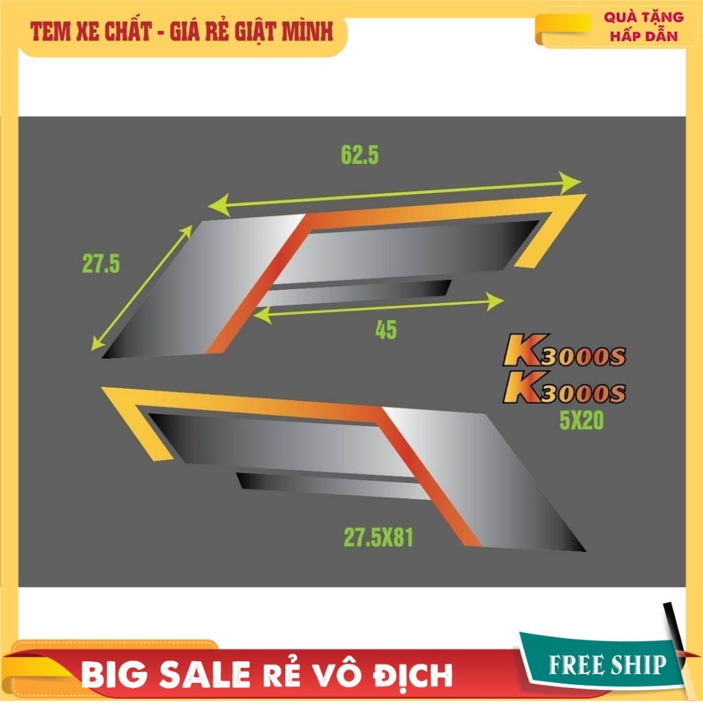 Bộ tem xe tải hãng xe KIA  k125, k165,k3000,k2700