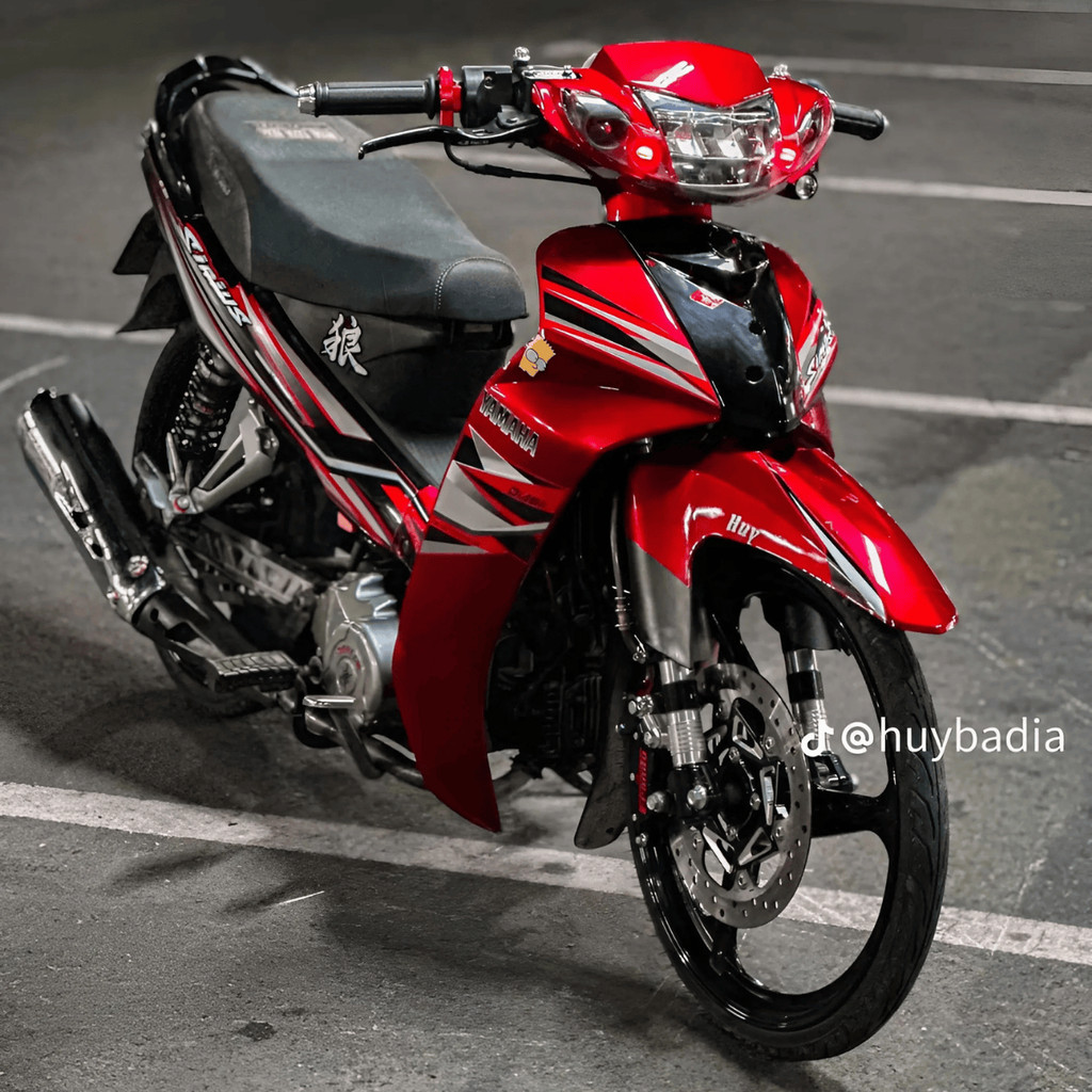 Dàn áo xe Sirius 50/110cc -Đen ĐỎ Candy - Nhựa ABS cao cấp Tặng Tem PVC 3 lớp