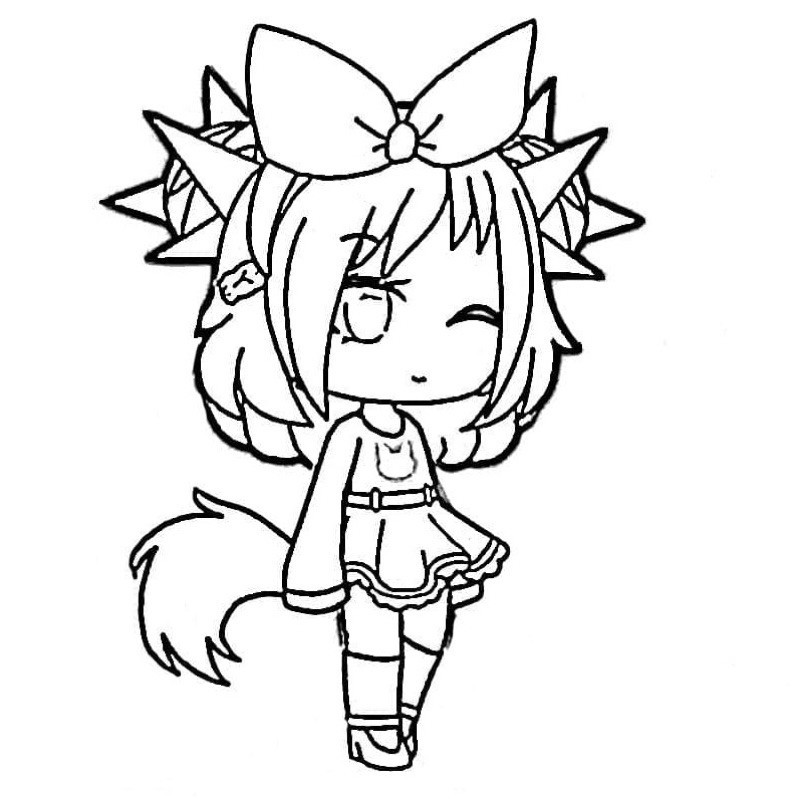 Gacha Life - Set 20 Tờ Tranh Tô Màu A4 A5 Dành Cho Màu Sáp, Màu Chì - TRANH TÔ MÀU MÈO BÉ