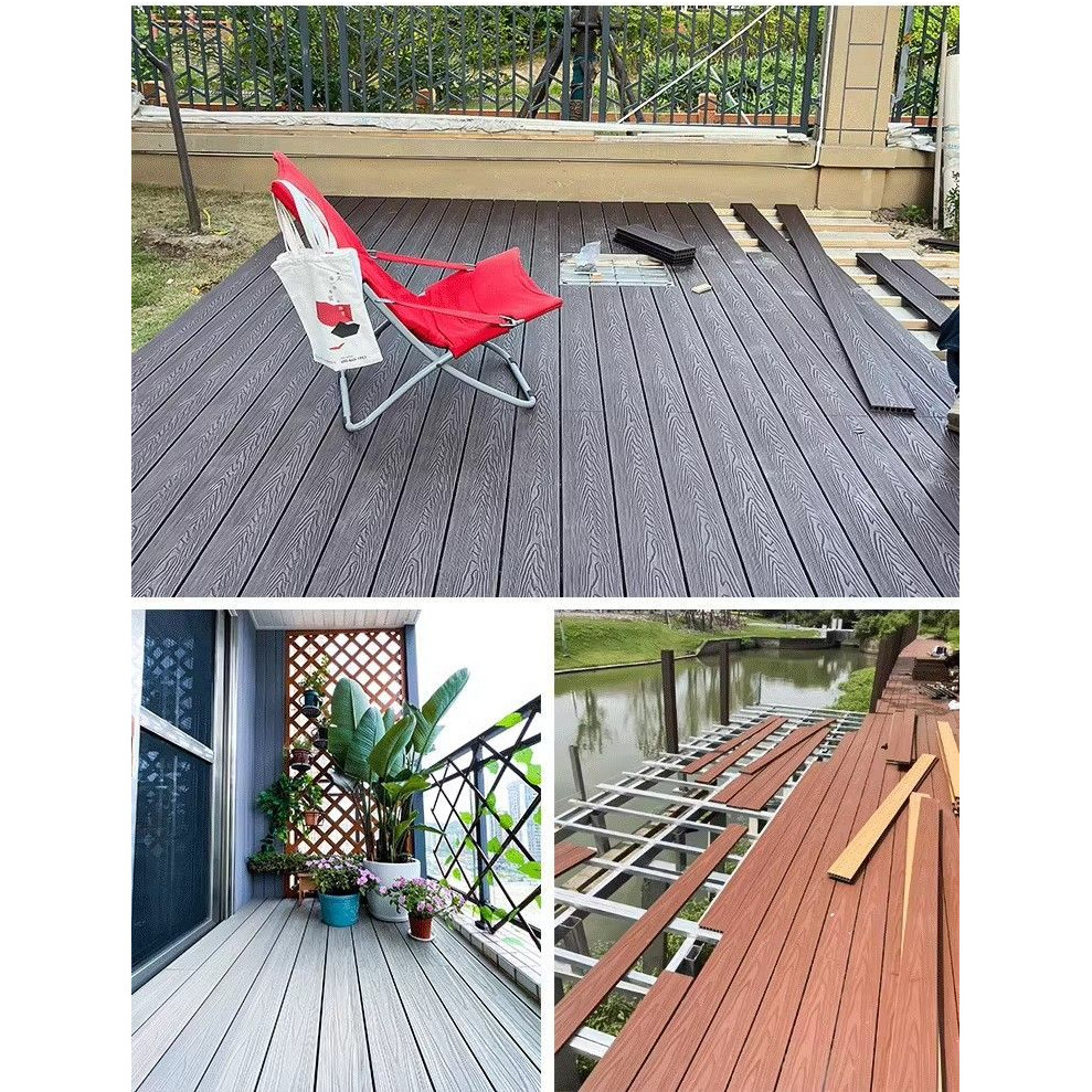 Sàn gỗ nhựa sàn nhà ban công ngoài trời gỗ vân gỗ nhựa sàn ngoài sân thượng sân vườn hạt thẳng nhựa 