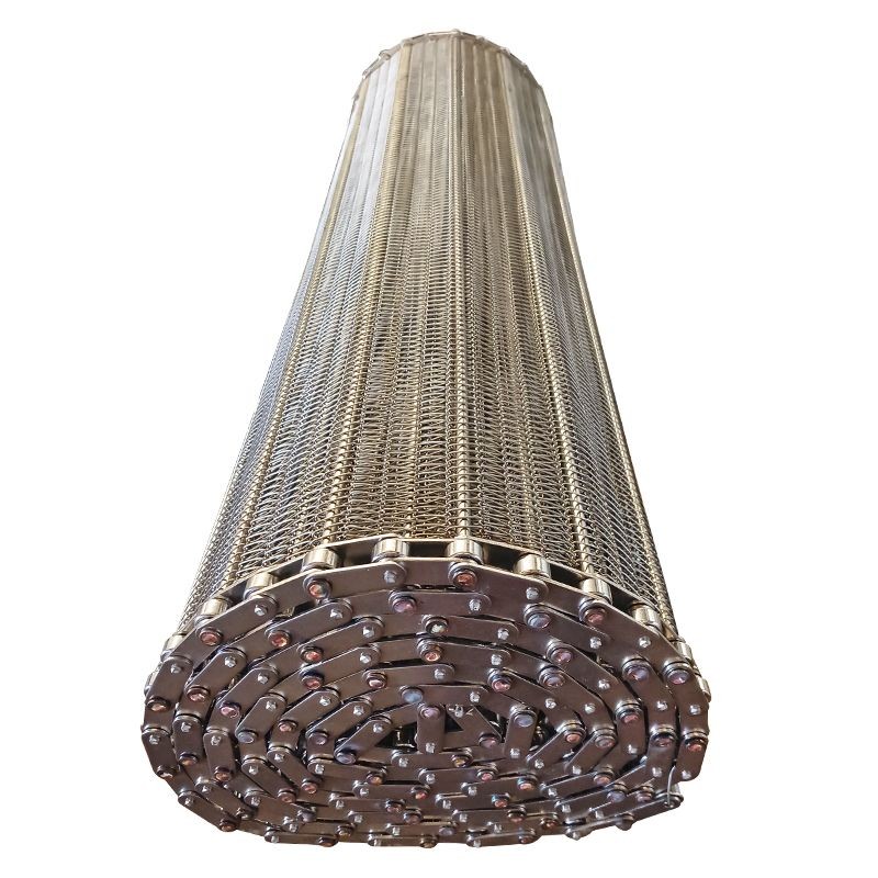 Đai lưới thép không gỉ Đai băng tải lưới xích kim loại 304 xương cá Đai lưới dây đai lưới xoắn ốc mã