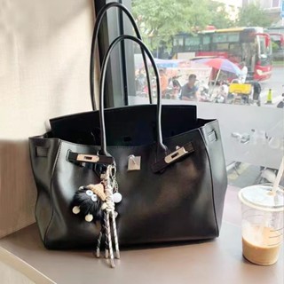Túi Tote Dung Tích Lớn Màu Đen Túi Nữ 2025 Phong Cách Mới PU Di Động Nách Túi Đeo Vai Nữ