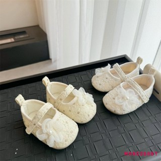 Mg-baby Girl Pearls Hoa Đế Mềm Chống Trơn Trượt Dễ Thương Mary Jane Giày Đi Bộ Giày Cho Bé Sơ Sinh Tập Đi