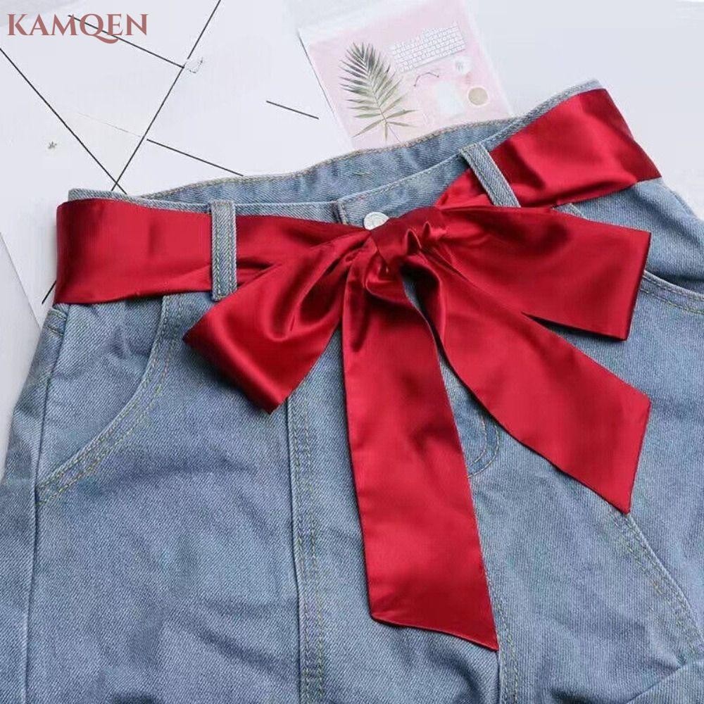 KAMQEN Khăn Quàng Cổ Lụa satin Thắt Eo Trang Trí Cho Cô Dâu