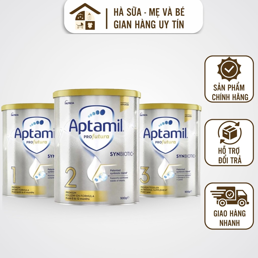 Sữa Aptamil Úc số 1,2,3 Lon 900g - Sữa Bột Công Thức Aptamil Profutura Úc Synbiotic [HSD 2026]