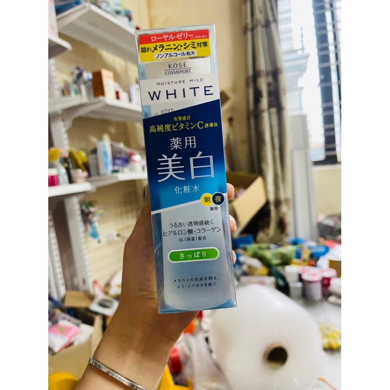 KOSE  Nước Hoa Hồng Dưỡng Trắng Kose Moisture Mild White 180ml