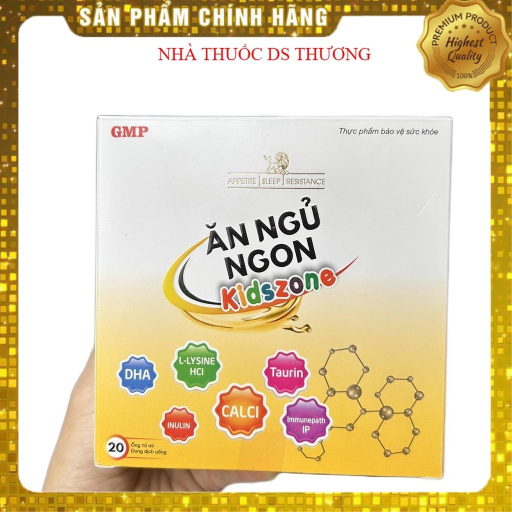 Ăn ngủ ngon Kidszone - hộp 20 ống *10ml - DHA - lysin - calci