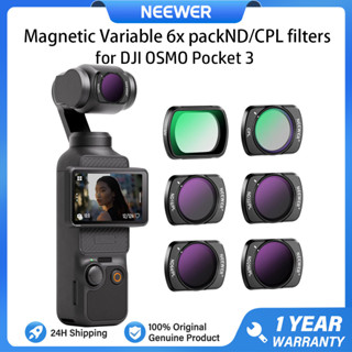 Bộ lọc ND / CPL từ tính NEEWER Tương thích với DJI OSMO Pocket 3, Camera hành động 6 gói UV CPL ND16 / PL ND32 / PL ND64 / PL ND256 / PL Bộ lọc mật độ phân cực và trung tính