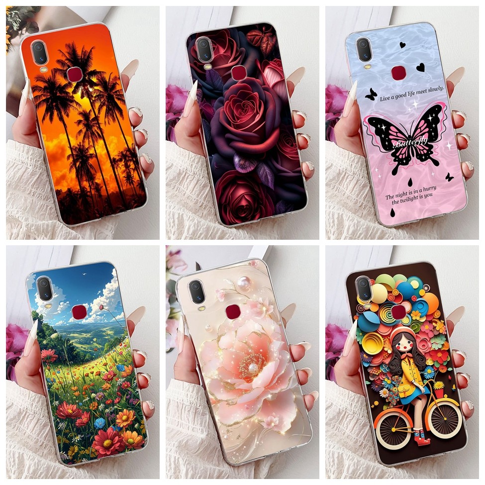 Ốp điện thoại Vivo Y11 2019 Vivo 1906 Trong suốt Thẩm mỹ Mèo dễ thương Thời trang Sơn hoa Ốp điện th