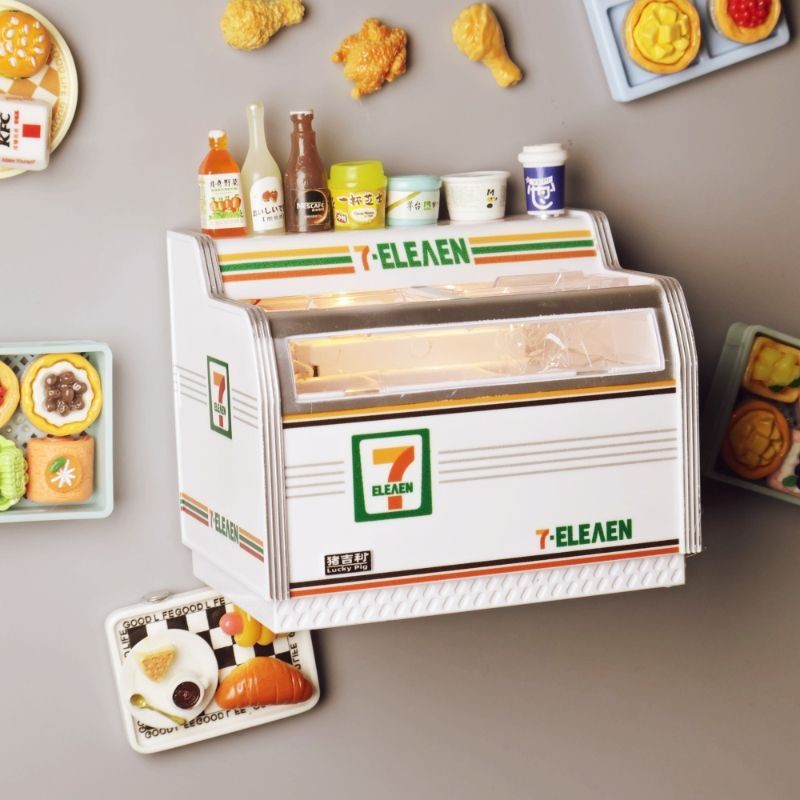 Siêu Thị Mini 711 Tủ Đông Mẫu Miếng Dán Tủ Lạnh Có Thể Dạ Quang Có Thể Bảo Quản Từ Thu Nhỏ Kẹo Đồ Chơi Trang Trí