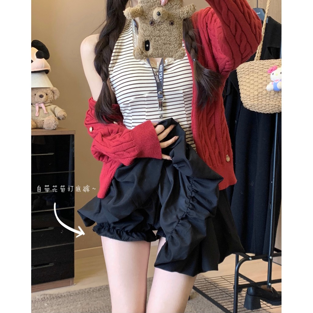 Mỹ Kẻ Sọc Bud Váy Ngắn Nữ Mùa Hè 2025 Tính Khí Chống Viền Quần Pettiskirt UG109 | BigBuy360 - bigbuy360.vn