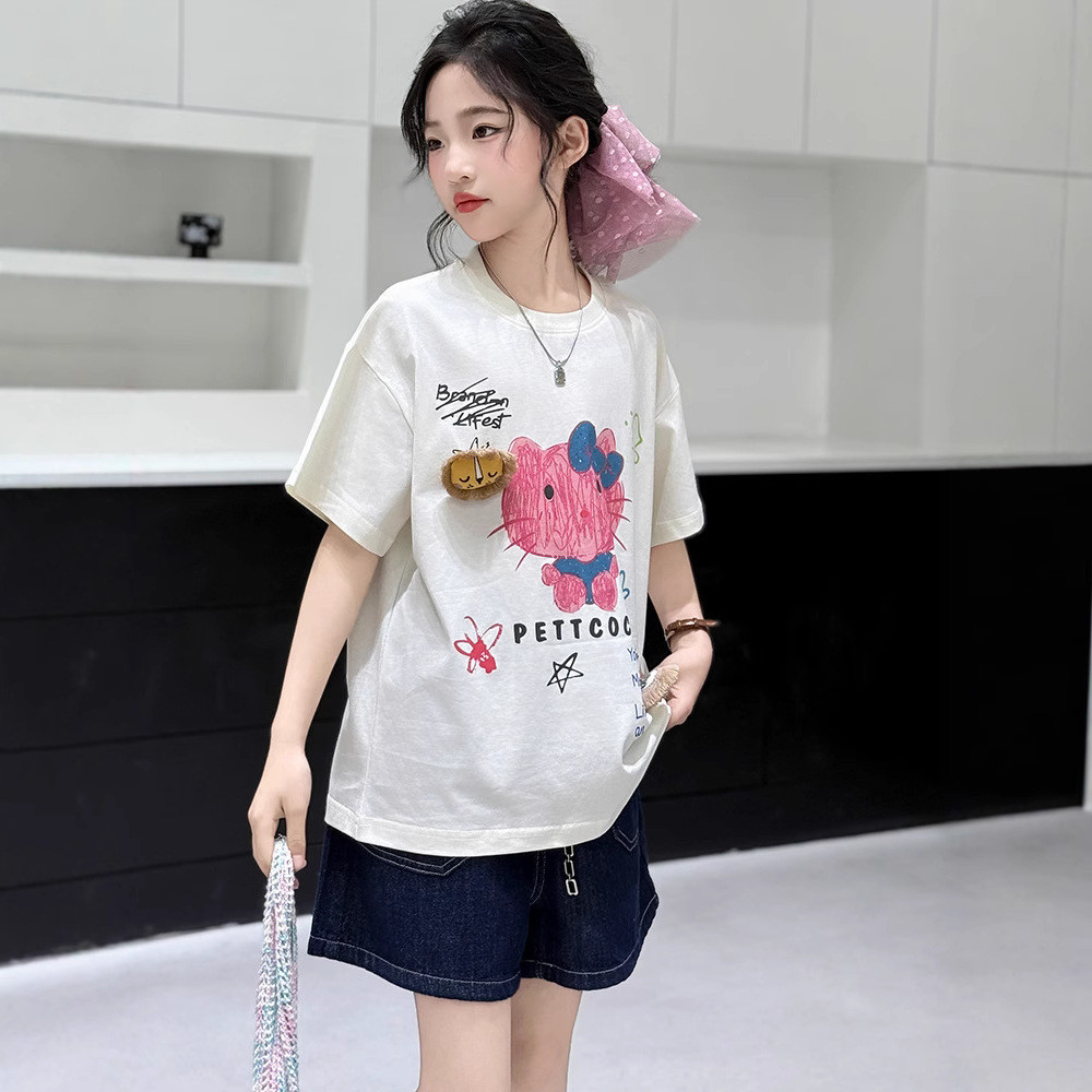 NANA CHAN - Áo thun cho bé họa tiết hellokitty OG123 SIZE ĐẠI 120-170, quần áo trẻ em cao cấp