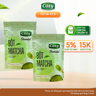 COMBO 2 Gói Bột Matcha Cozy Organic Tea (2 gói x 200gr) Thơm Vị Trà Xanh Dịu Nhẹ, Dễ Uống, Dùng Trong Pha Chế, Làm Bánh