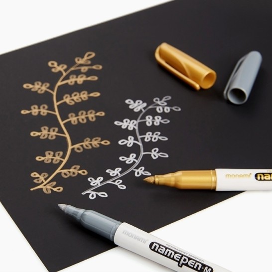 Monami Name Pen M Gold/Silver / For Bold Letters