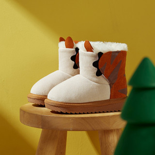 Cheerful Mario giày đi tuyết da lộn velcro cho bé bốt lót lông đế dày chống trượt cho bé trai bé gái giày bốt len mùa đông đi ngoài trẻ em