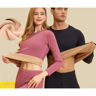 ♥Bộ Đồ Ngủ Quần Lót Nữ Dày Cổ Giữa Cao Cừu Lông Cừu Đức Lông Cừu Nhiệt  giữ nhiệt nữ Bộ len tăm giữ nhiệt thu đông nữ bộ ngủ ở nhà siêu ấm áp