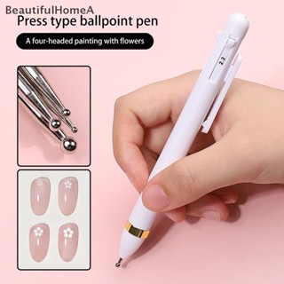 Beautifulhomea 4 Trong 1 Nail Point Bút Kim Cương Thiết Kế Điểm Bi Dụng Cụ Làm Móng Tay Đầu Chấm Sơn Hồng / Trắng Bút Với 4 Kích Cỡ Khác Nhau VN