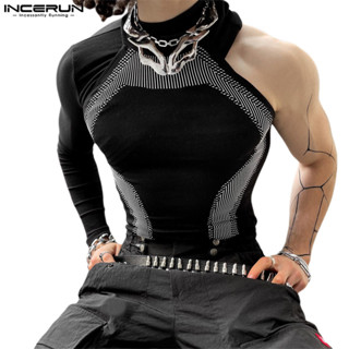  Incerun Nam Vintage Hàng Ngày Thường Ngày Biker Phong Cách In Hình Áo Thun Dài Tay 